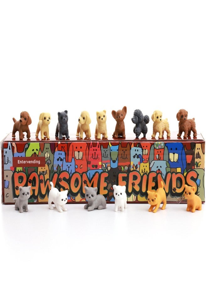 Entervending Tiny Dog and Cat Figurines for Kids - Small Animals Toys in Gift Box - Little Pet Toys - Tiny Plastic Toys for Classroom Prizes - 30Pcs - Easter Gifts for Kids - Image 1